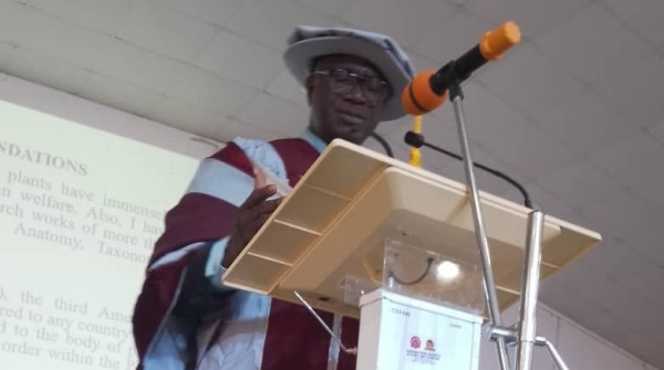 Prof David Aworinde delivering OAUSTECH&#039;s 5th Inaugural Lecture on 30 October, 2024